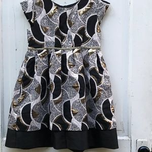 Pippa and Julie black gold brocade holiday dress 5